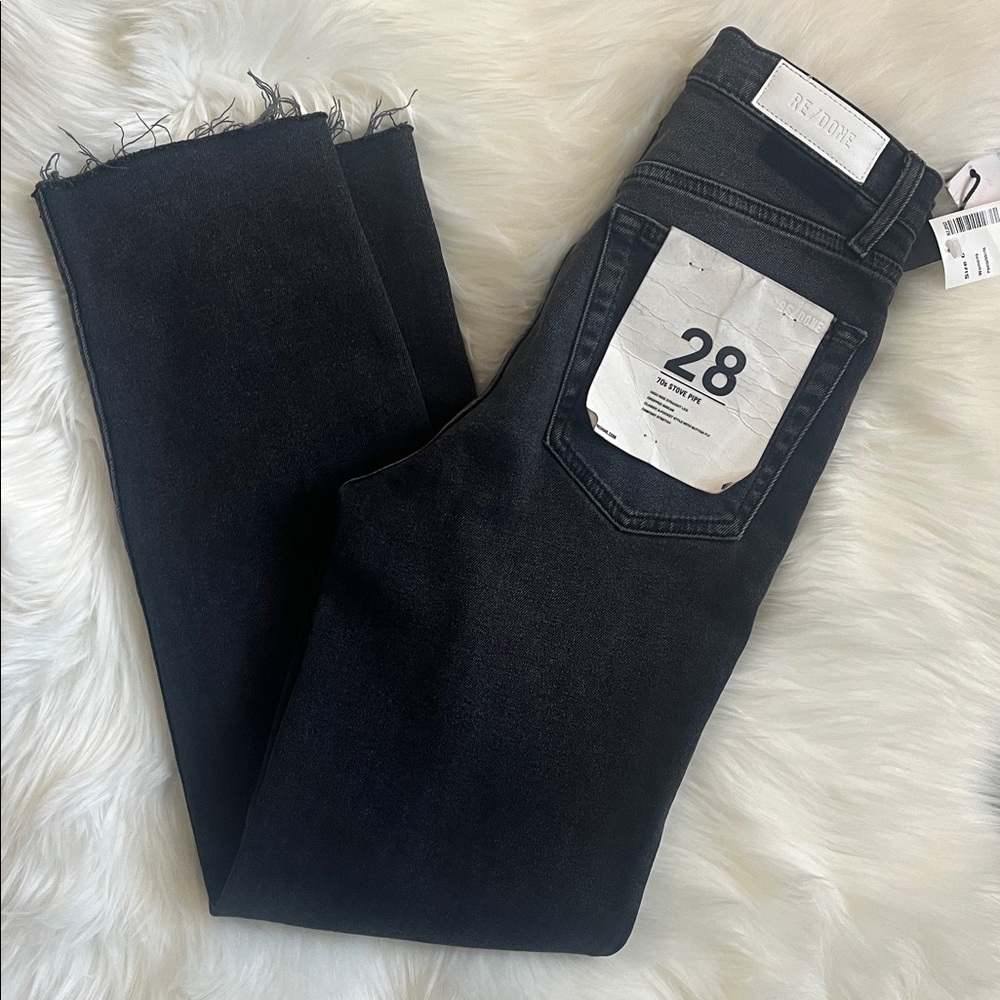 Re/Done Women's Straight Leg Jeans in Black